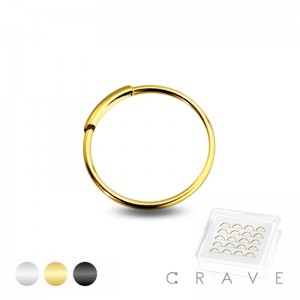 316L SURGICAL STEEL SILVER INFINITY NOSE HOOP PACKAGE